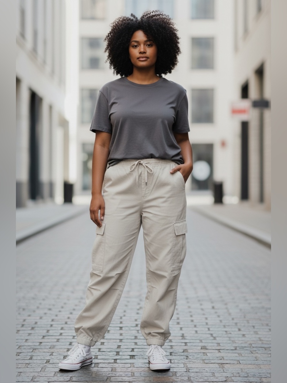 Beige Cargo Pants